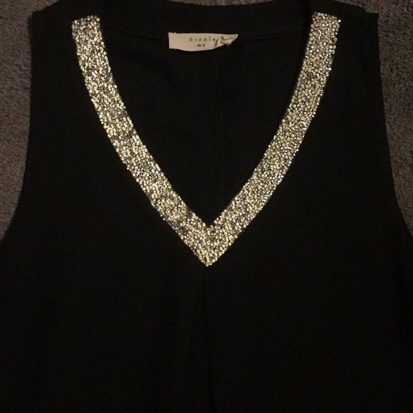 Black rhinestone sleeveless top - Picture 2 of 6